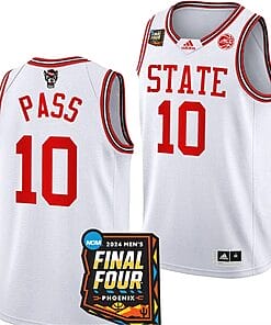 Breon Pass Jersey #10 NC State Wolfpack 2024 NCAA March Madness Final Four Basketball White
