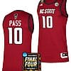 Breon Pass Jersey #10 NC State Wolfpack 2024 NCAA March Madness Final Four Basketball Red