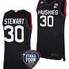 Breanna Stewart Jersey #30 UConn Huskies Basketball 2024 NCAA March Madness Final Four Black