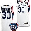 Breanna Stewart Jersey #30 UConn Huskies Basketball 2024 NCAA March Madness Final Four White