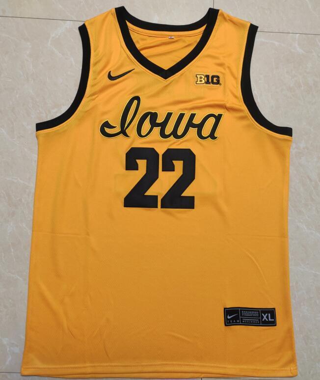 Caitlin Clark Jersey #22 Iowa Hawkeyes College Basketball Stitched Yellow