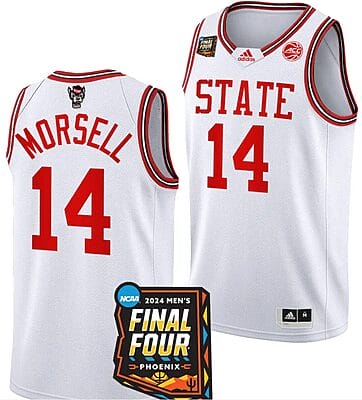 Casey Morsell Jersey #14 NC State Wolfpack 2024 NCAA March Madness Final Four Basketball White