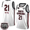 Chloe Kitts Jersey #21 South Carolina Gamecocks 2024 NCAA Basketball National Champions White Red