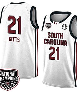 Chloe Kitts Jersey #21 South Carolina Gamecocks 2024 NCAA Basketball National Champions White Red