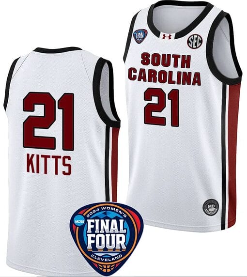 Chloe Kitts Jersey #21 South Carolina Gamecocks Basketball 2024 NCAA March Madness Final Four White