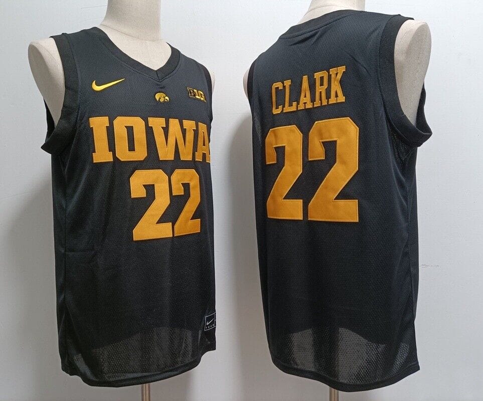 Caitlin Clark Jersey #22 Iowa Hawkeyes College Basketball Stitched Black