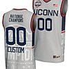 Custom UConn Huskies Jersey Name and Number 2024 NCAA Basketball National Champions Lightweight Gray