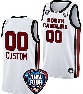 Custom South Carolina Gamecocks Basketball Jersey Name and Number 2024 NCAA March Madness Final Four White