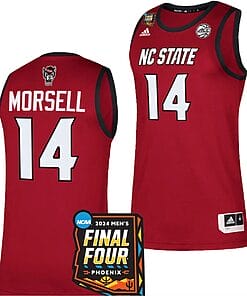 Casey Morsell Jersey #14 NC State Wolfpack 2024 NCAA March Madness Final Four Basketball Red
