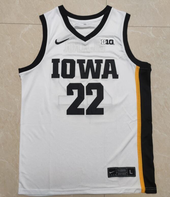 Caitlin Clark Jersey #22 Iowa Hawkeyes College Basketball Stitched White