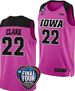 Caitlin Clark Jersey #22 Iowa Hawkeyes Basketball 2024 NCAA March Madness Final Four Pink