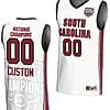 Custom South Carolina Gamecocks Jersey Name and Number 2024 NCAA Basketball National Champions White