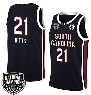 Chloe Kitts Jersey #21 South Carolina Gamecocks 2024 NCAA Basketball National Champions Black