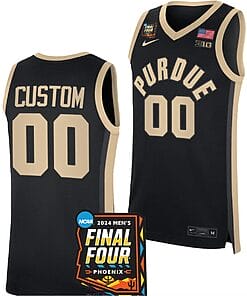 Custom Purdue Boilermakers Jersey Name and Number 2024 NCAA March Madness Final Four Basketball Black
