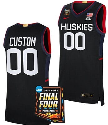 Custom UConn Huskies Jersey Basketball Name and Number 2024 NCAA March Madness Final Four Navy