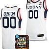 Custom UConn Huskies Jersey Basketball Name and Number 2024 NCAA March Madness Final Four Limited White