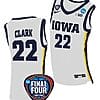 Caitlin Clark Jersey #22 Iowa Hawkeyes Basketball 2024 NCAA March Madness Final Four White