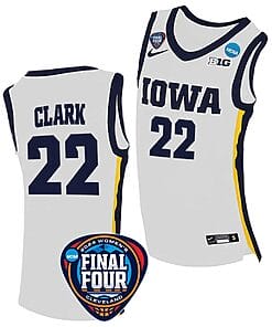 Caitlin Clark Jersey #22 Iowa Hawkeyes Basketball 2024 NCAA March Madness Final Four White