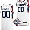Custom UConn Huskies Jersey Name and Number 2024 NCAA Basketball National Champions White Elite