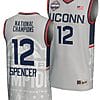 Cam Spencer Jersey #12 UConn Huskies 2024 NCAA Basketball National Champions Lightweight Gray