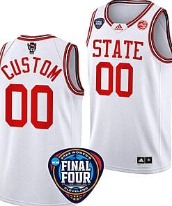 Custom NC State Wolfpack Jersey Basketball Name and Number 2024 NCAA March Madness Final Four White