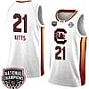Chloe Kitts Jersey #21 South Carolina Gamecocks 2024 NCAA Basketball National Champions White Yellow
