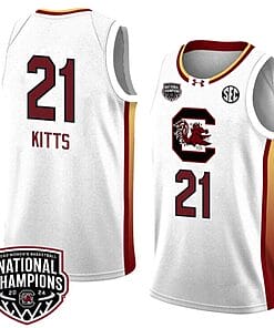 Chloe Kitts Jersey #21 South Carolina Gamecocks 2024 NCAA Basketball National Champions White Yellow