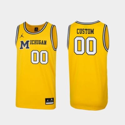 Custom Michigan Wolverines Jersey Maize Replica 1989 Throwback College Basketball Jersey Name Number