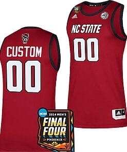 Custom NC State Wolfpack Jersey Name and Number 2024 NCAA March Madness Final Four Basketball Red
