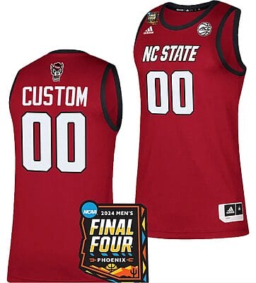 Custom NC State Wolfpack Jersey Name and Number 2024 NCAA March Madness Final Four Basketball Red