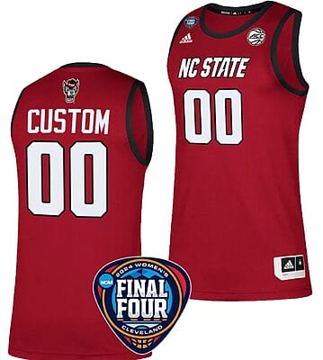 Custom NC State Wolfpack Jersey Basketball Name and Number 2024 NCAA March Madness Final Four Red