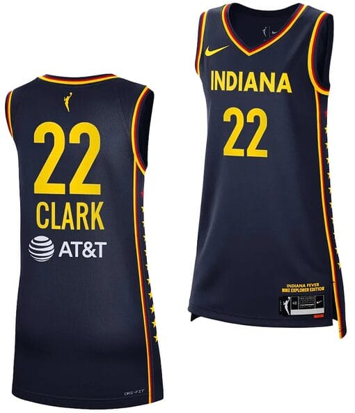 Caitlin Clark Jersey #22 Indiana Fever Basketball 2024 WNBA Draft Explorer Edition Navy
