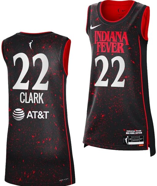 Caitlin Clark Jersey #22 Indiana Fever Basketball 2024 WNBA Draft Rebel Edition Black
