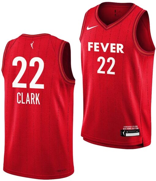Caitlin Clark Jersey #22 Indiana Fever Basketball 2024 WNBA Draft Rebel Edition Stitched Red