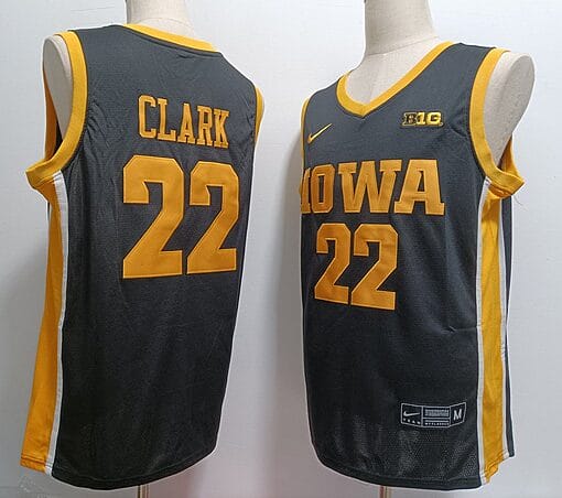 Caitlin Clark Jersey #22 Iowa Hawkeyes Ncaa College Basketball Black Gold