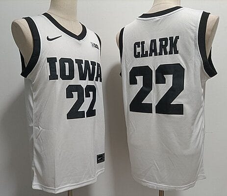 Caitlin Clark Jersey #22 Iowa Hawkeyes Ncaa College Basketball White