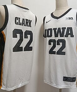 Caitlin Clark Jersey #22 Iowa Hawkeyes Ncaa College Basketball White Black