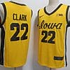 Caitlin Clark Jersey #22 Iowa Hawkeyes Basketball Stitched Yellow