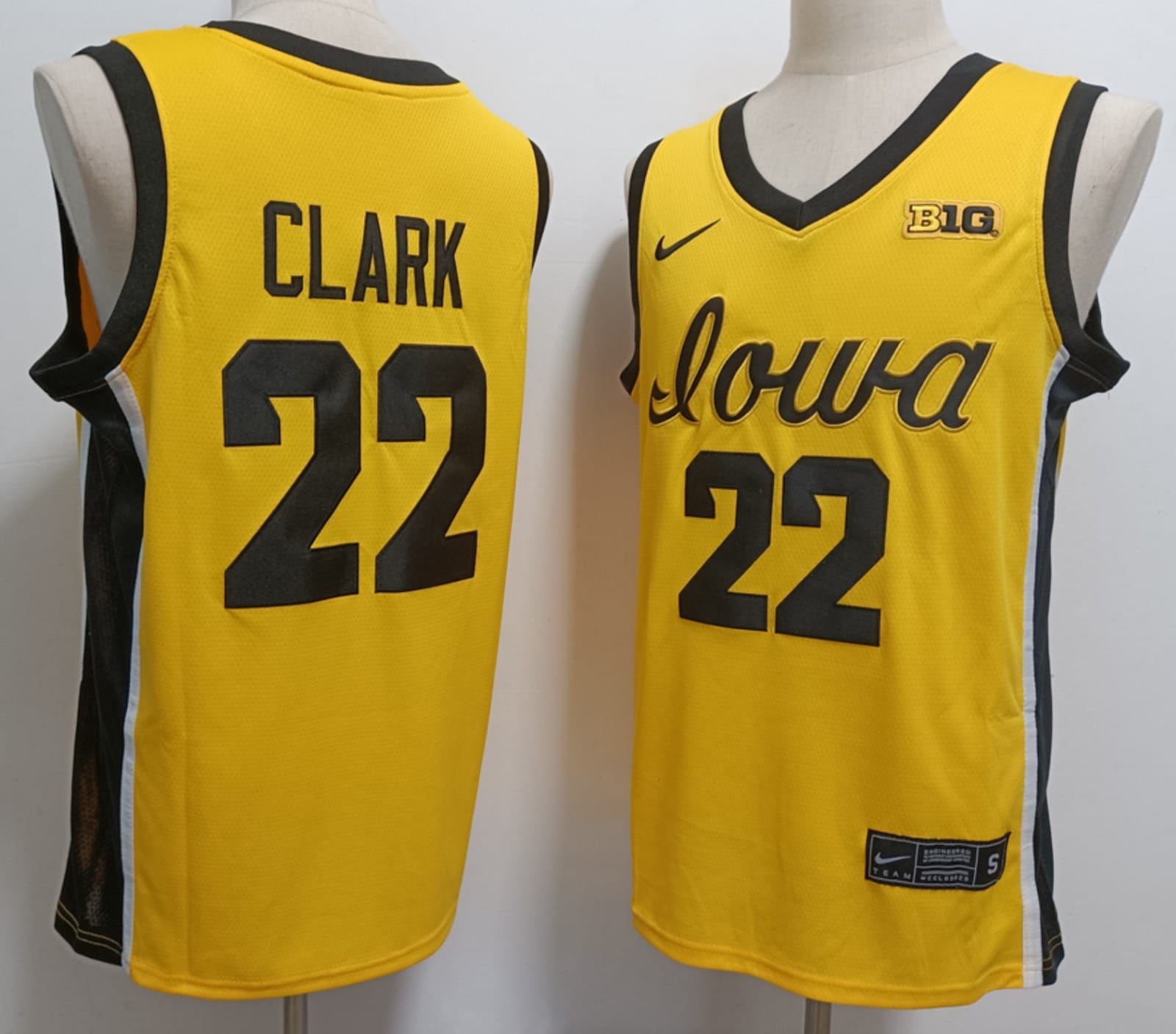 Caitlin Clark Jersey #22 Iowa Hawkeyes Basketball Stitched Yellow