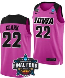 Caitlin Clark Jersey #22 Iowa Hawkeyes College Basketball 2023 NCAA Final Four Pink