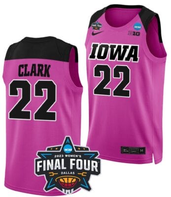 Caitlin Clark Jersey #22 Iowa Hawkeyes College Basketball 2023 NCAA Final Four Pink