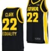 Caitlin Clark Jersey #22 Iowa Hawkeyes College Basketball Black Equality