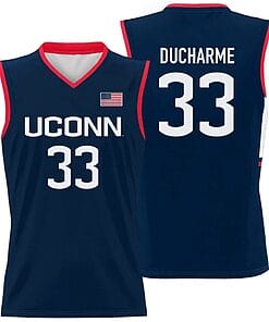 Caroline Ducharme Jersey #33 UConn Huskies College Basketball Navy
