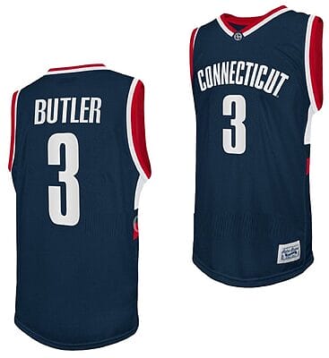 Caron Butler Jersey UConn Huskies College Basketball Navy Retro #3