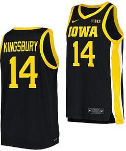 Carter Kingsbury Jersey #14 Iowa Hawkeyes College Basketball Black