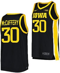 Connor McCaffery Jersey #30 Iowa Hawkeyes College Basketball Black