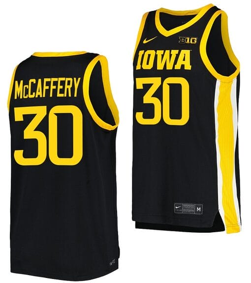 Connor McCaffery Jersey #30 Iowa Hawkeyes College Basketball Black