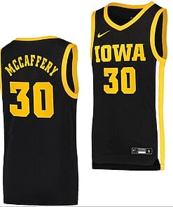 Connor McCaffery Jersey #30 Iowa Hawkeyes College Basketball Black Swingman