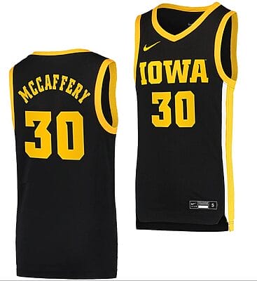 Connor McCaffery Jersey #30 Iowa Hawkeyes College Basketball Black Swingman
