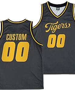 Custom Missouri Tigers Jersey Name and Number Anthracite Alternate Script College Basketball